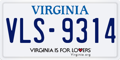 VA license plate VLS9314