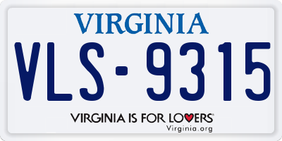 VA license plate VLS9315