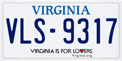 VA license plate VLS9317