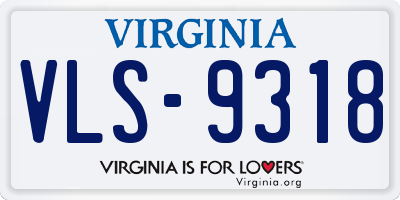 VA license plate VLS9318