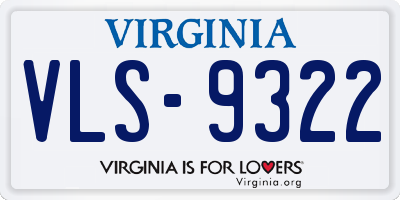 VA license plate VLS9322