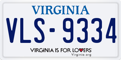 VA license plate VLS9334