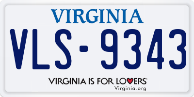 VA license plate VLS9343