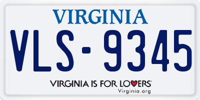 VA license plate VLS9345