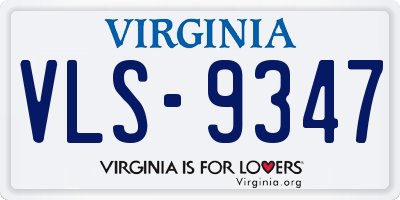 VA license plate VLS9347