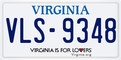 VA license plate VLS9348