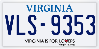 VA license plate VLS9353