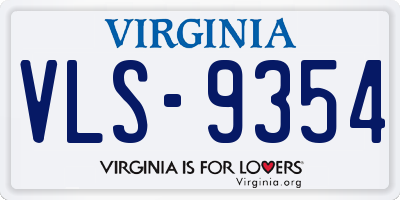 VA license plate VLS9354