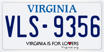 VA license plate VLS9356