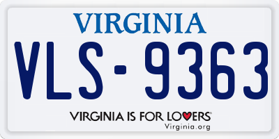 VA license plate VLS9363