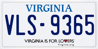 VA license plate VLS9365