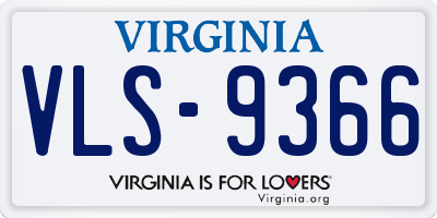 VA license plate VLS9366