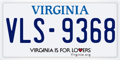 VA license plate VLS9368