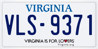 VA license plate VLS9371