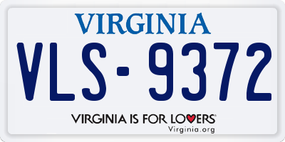 VA license plate VLS9372