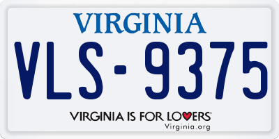 VA license plate VLS9375