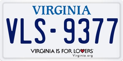 VA license plate VLS9377
