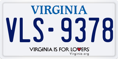 VA license plate VLS9378