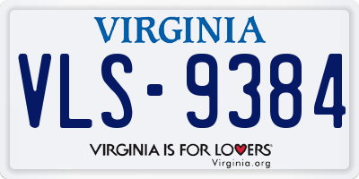 VA license plate VLS9384