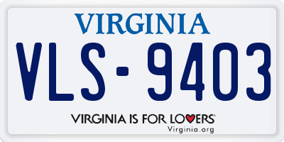 VA license plate VLS9403