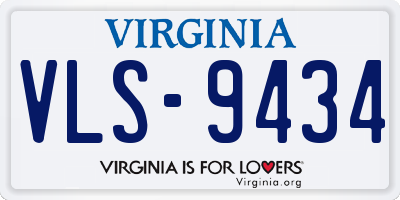 VA license plate VLS9434