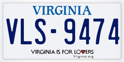 VA license plate VLS9474