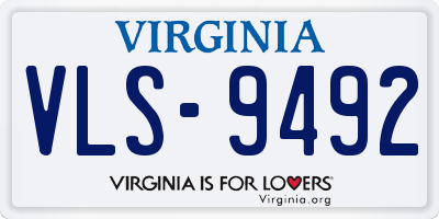 VA license plate VLS9492