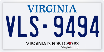 VA license plate VLS9494