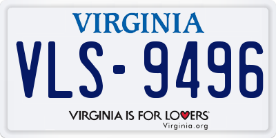 VA license plate VLS9496