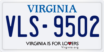 VA license plate VLS9502