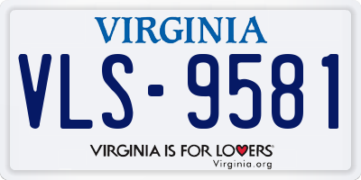 VA license plate VLS9581