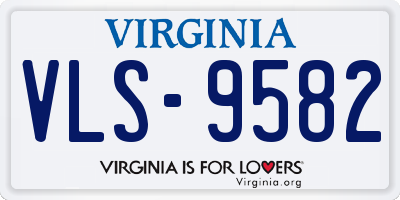 VA license plate VLS9582