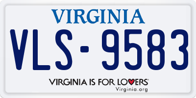 VA license plate VLS9583