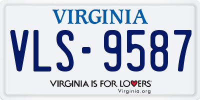 VA license plate VLS9587