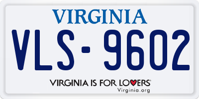 VA license plate VLS9602
