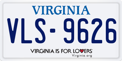 VA license plate VLS9626