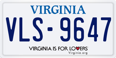 VA license plate VLS9647