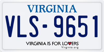 VA license plate VLS9651