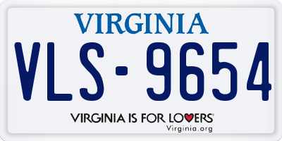 VA license plate VLS9654