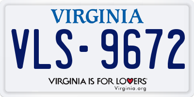 VA license plate VLS9672