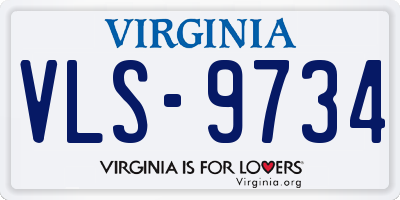 VA license plate VLS9734