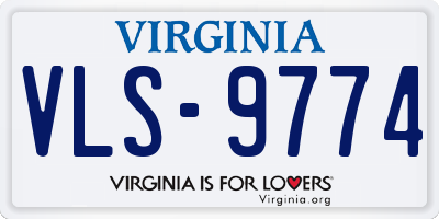 VA license plate VLS9774