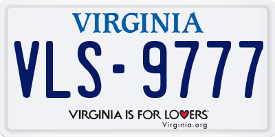 VA license plate VLS9777