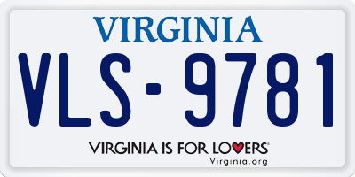 VA license plate VLS9781