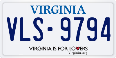 VA license plate VLS9794