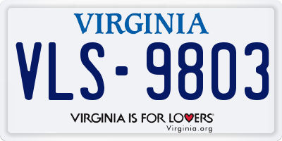 VA license plate VLS9803