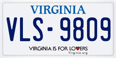 VA license plate VLS9809