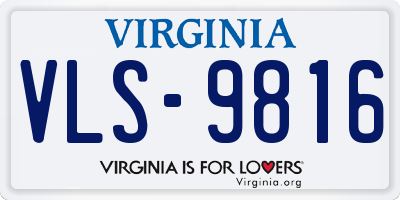 VA license plate VLS9816
