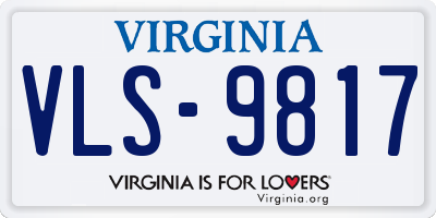 VA license plate VLS9817