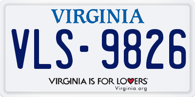 VA license plate VLS9826